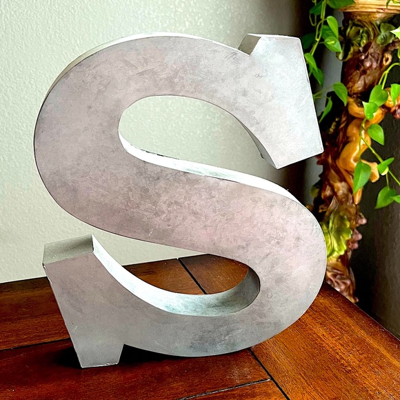 Other - Metal Wall Letter S – Rustic Industrial Initial Decor 11x9.5